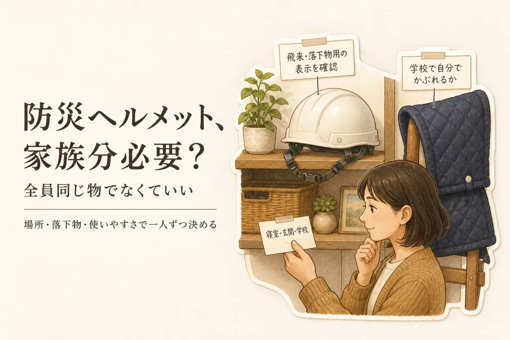防災ヘルメットは家族分必要？防災頭巾で足りる家庭・足りない家庭の分け方