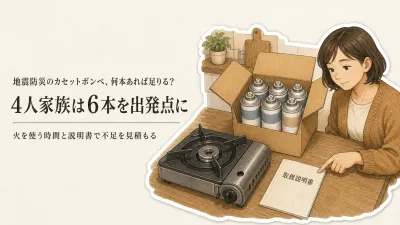 カセットコンロのボンベは何本必要？4人家族の備蓄6本を出発点に数える方法