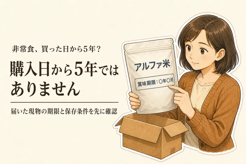 非常食の賞味期限5年は本当？「○年保存」の根拠と残り期間の見方