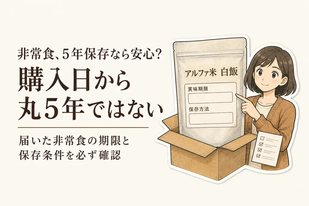 非常食の賞味期限5年は本当？購入日からの年数と保存条件を確認