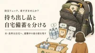 防災リュックが重すぎるときは？持ち出し品と自宅備蓄の分け方