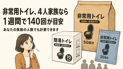 非常用トイレは何回分備蓄すればいい？内閣府「1日5回」から日数を計算する