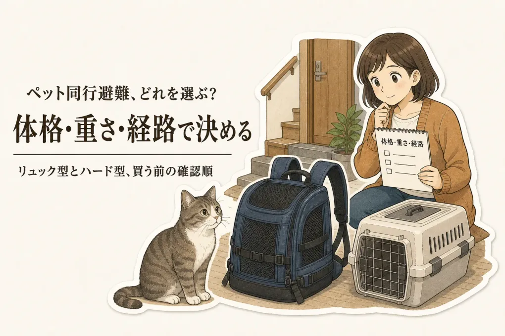 ペット同行避難のキャリーはリュック型とハード型のどちら？猫・犬別の選び方
